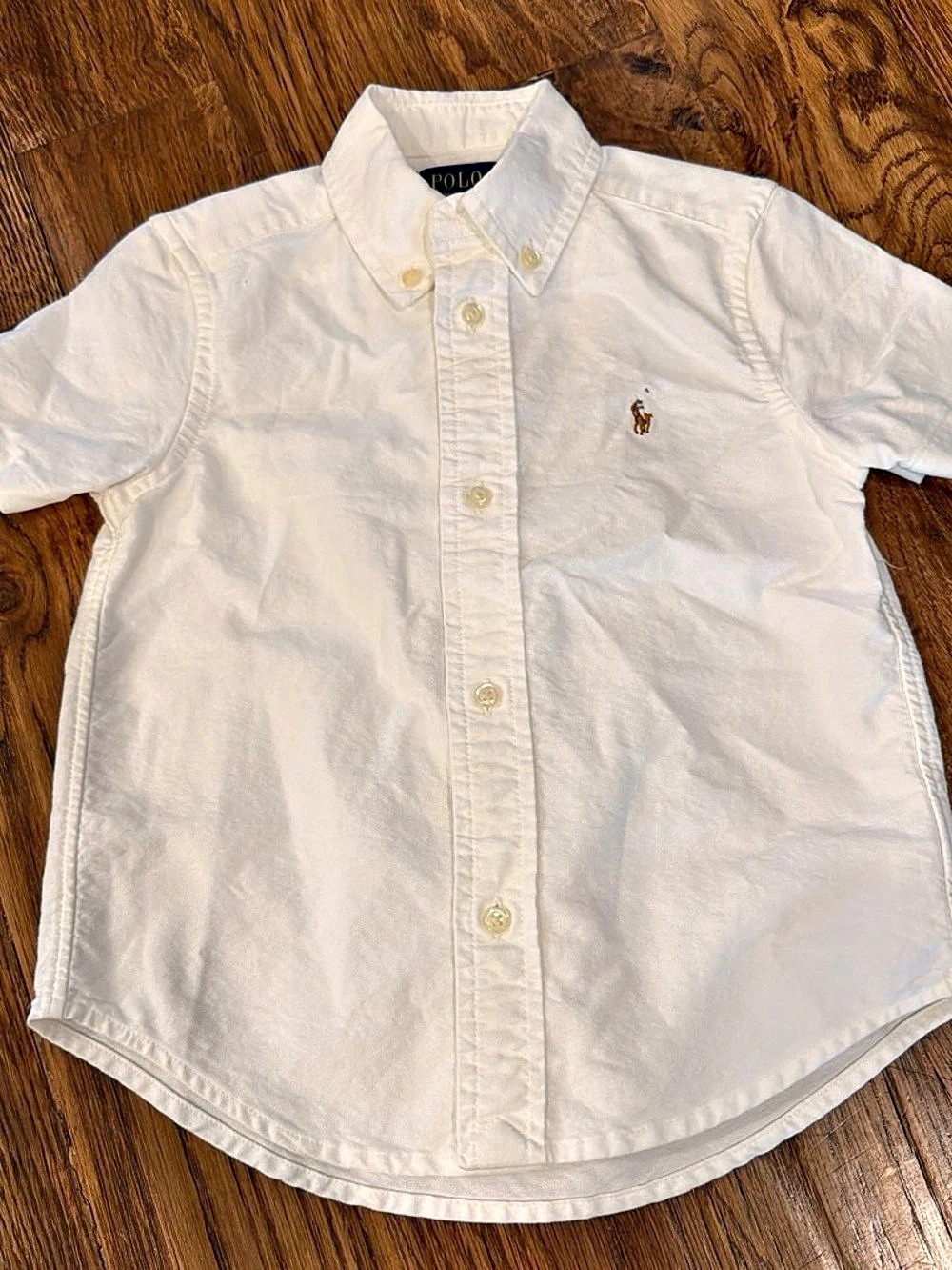 Polo Ralph Lauren Toddler Boys Short-Sleeve Oxford Shirt Boys White Cotton Size